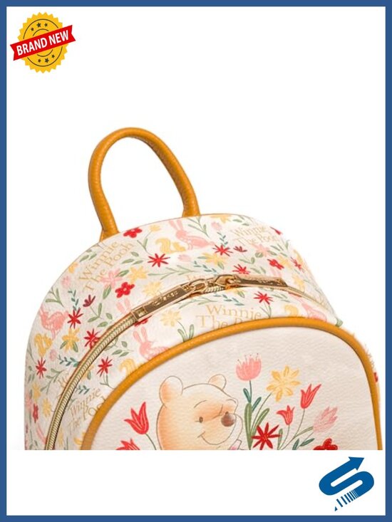 Vegan Leather Mini Backpack with Floral Winnie the Pooh Print main image 4